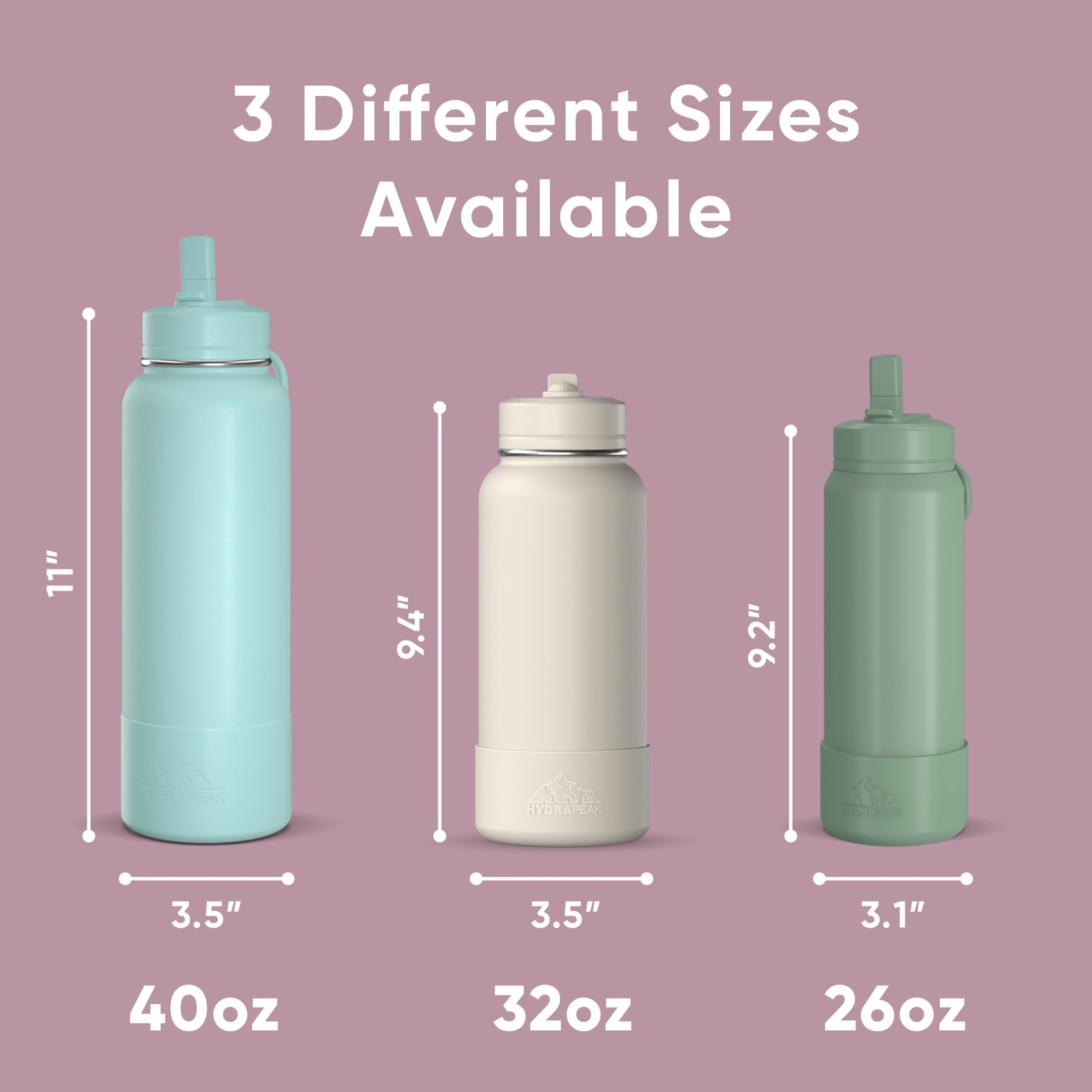 Amazon.com: Hydrapeak 32oz Sport Insulated Water Bottle with Straw